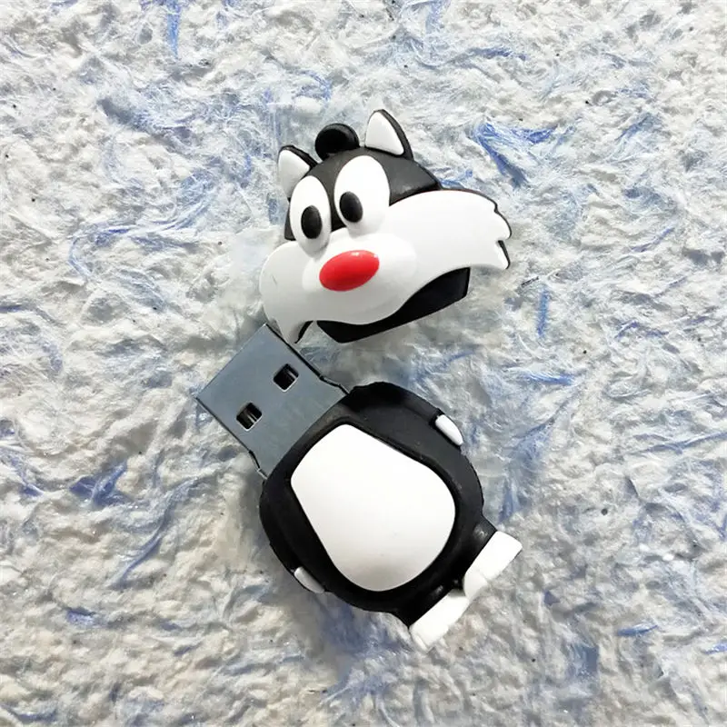 Мультфильм usb 2,0 диск лиса usb флэш-накопитель 64 ГБ 32 ГБ флеш-накопитель 16 ГБ 8 ГБ 4 ГБ животные волк карта памяти Флешка для детей Подарки