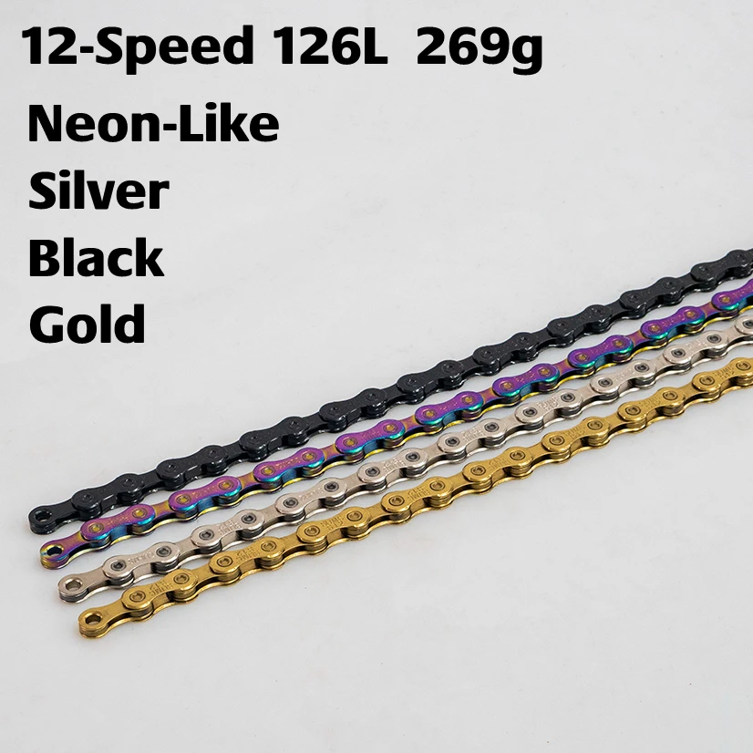 Discount ZRACE Bike Chain 8 9 10 11 12 Speed MTB Mountain Road Bicycle,Neon-Like, Silver, Black, Gold,114/120/126L SHIMANO KMC  S R A M 10