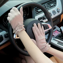 Летние женские Солнцезащитные короткие рукавицы перчатки для водителя