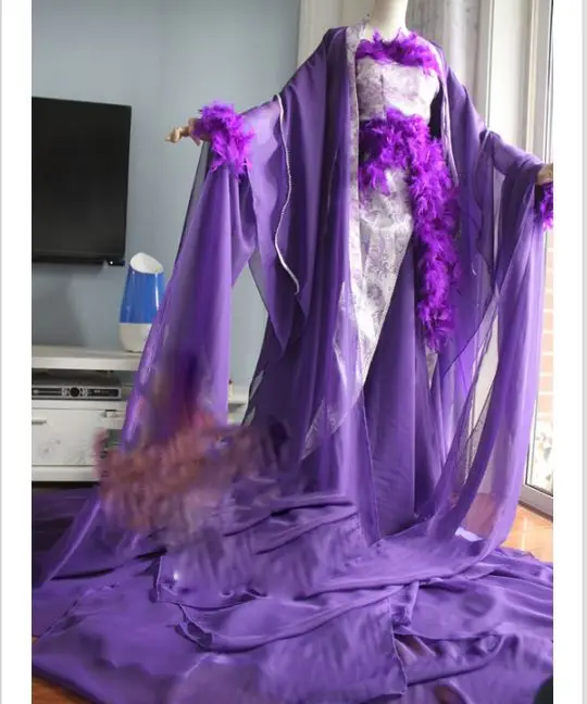 Карнавальный костюм Hanfu Cos Hua Qiangu Yao Shen фиолетового цвета для аниме компьютерная