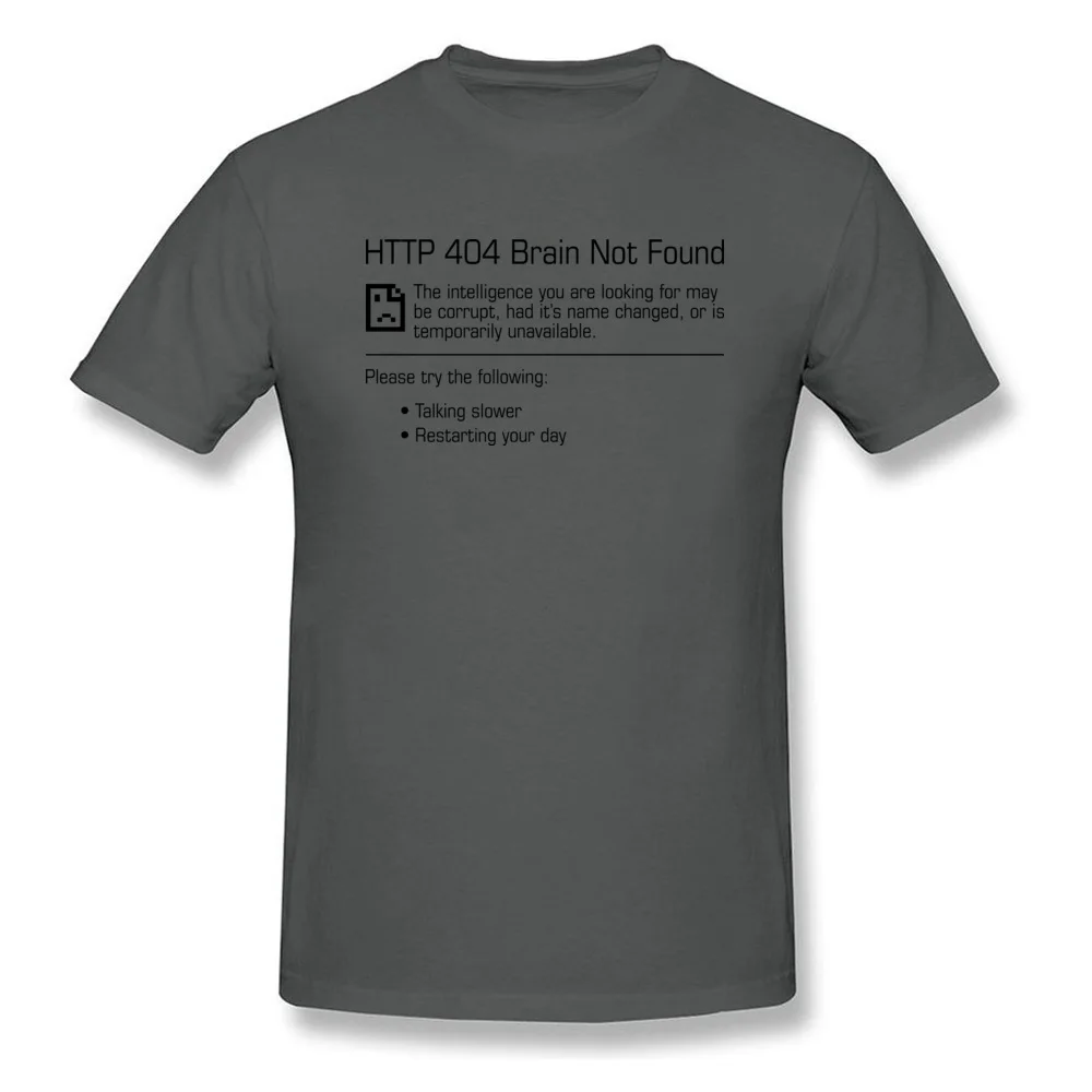 Special 404 Brain Not Found Leisure Short Sleeve Tshirts VALENTINE DAY Crew Neck 100% Cotton Tees for Students T-shirts Hip hop 404 Brain Not Found carbon