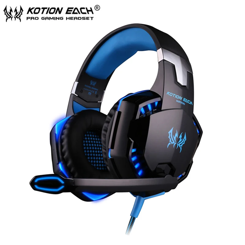 Игровые наушники casque Kotion EACH G2000, лучшие компьютерные стерео наушники с глубоким басом, игровые наушники, гарнитура с микрофоном, светодиодный светильник для PC Gamer