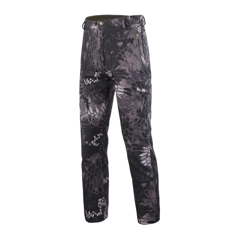 Военные тактические штаны TAD из кожи акулы, мягкая оболочка, мужские, 3XL, водонепроницаемые, дышащие, камуфляжные, армейские штаны для мужчин и женщин - Цвет: Black python pattern