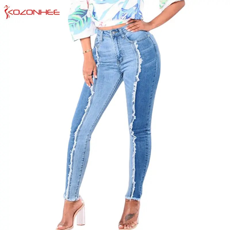 Женские Стрейчевые белые джинсы с кисточками с высокой талией, эластичные джинсы размера плюс, повседневные джинсы для девочек