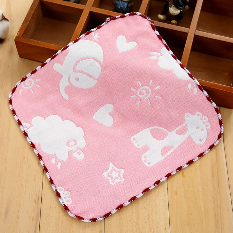 22*23.5CM New Cotton Clouds Animals Newborn Baby Kids Children Gauze Saliva Towel Square Handkerchiefs Face Wash Towel FS0585