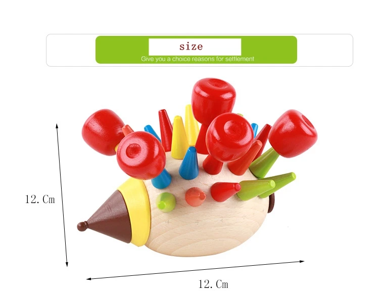 Монтессори детская Магнитная красочные Ежик Просвещения DIY здания Конструкторы раннего детства деревянный развивающие игрушки подарки