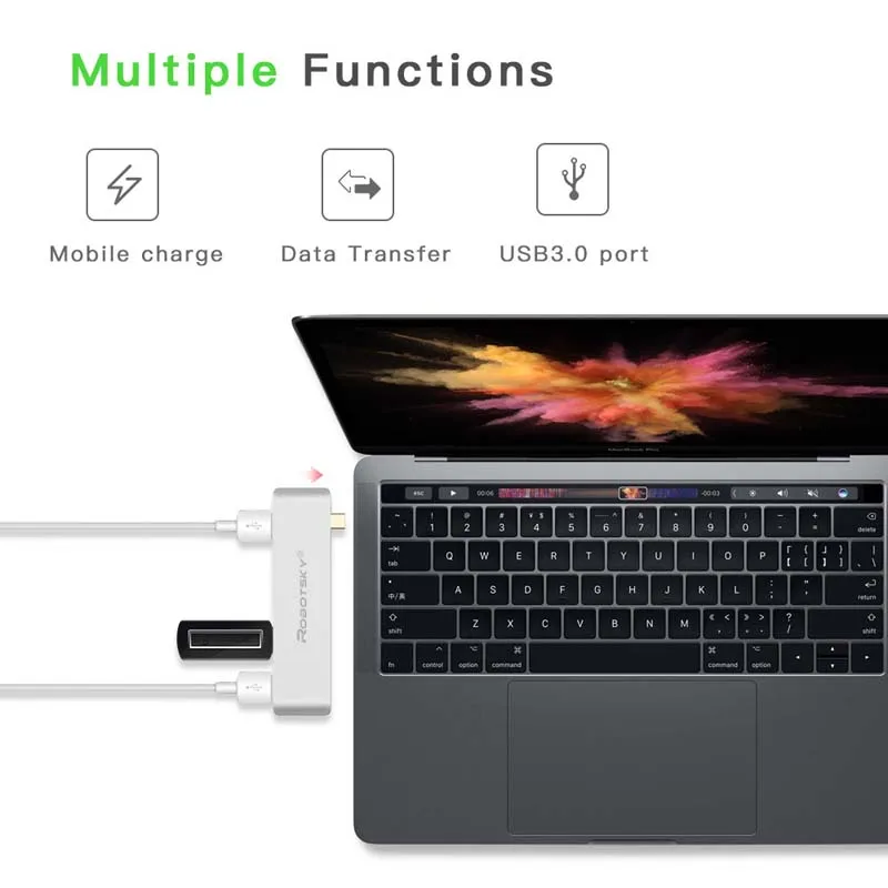 Концентратор USB Type C 5 в 1 с 3 0 портами адаптер со слотом для SD и Micro карт MacBook Pro Chromebook