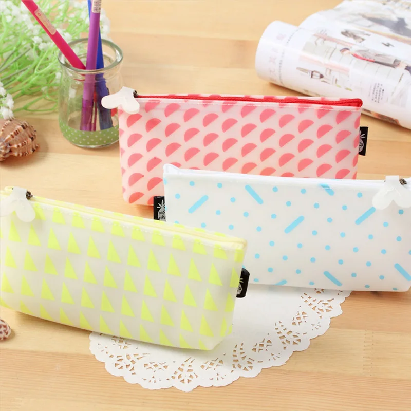 

kawaii fresh jelly soft pencil case school pencil bag for girl stationery estojo escolar school supplies