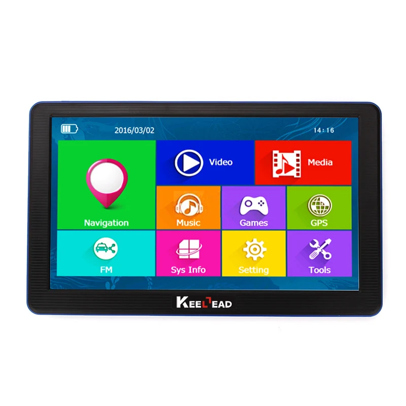 KEELEAD 7 дюймов Автомобильный GPS навигатор емкостный экран Bluetooth AV In FM Встроенный 8