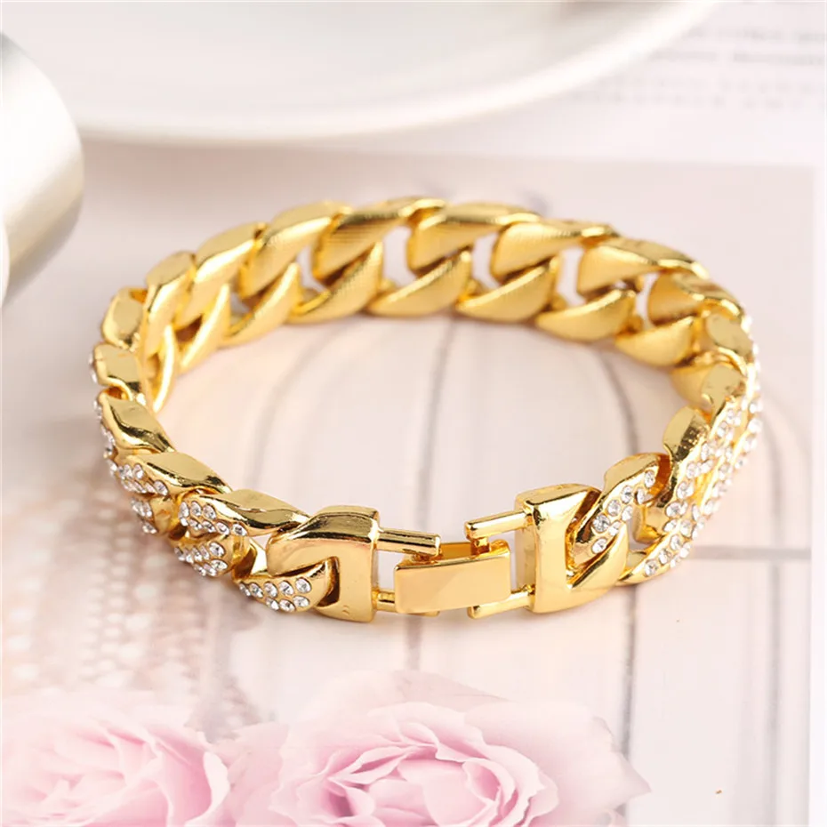 Stylish Gold Silver Metal Crystal Charms Women Bracelets Mother's gifts Fashion Jewelry Mothers Day (16)