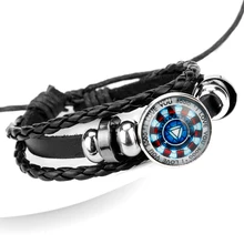 Мстители I love you 3000 браслет для мужчин женские ювелирные изделия Многослойные Кожаные Браслеты стеклянный браслет из кабошона браслет