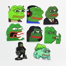 8Pcs Lot Pepe Sad Frog Funny Sticker For Car Laptop Luggage Skateboard Motorcycle Snowboard Phone Decal