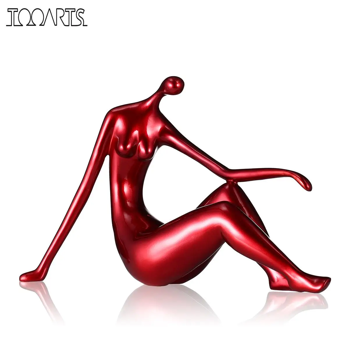 Koop Tooarts Rode Reclining Vrouw Beeldje Hars Beeldje Woondecoratie Delicate Bakken Verf Elegante Vorm Handwerk Voor Thuiskantoor