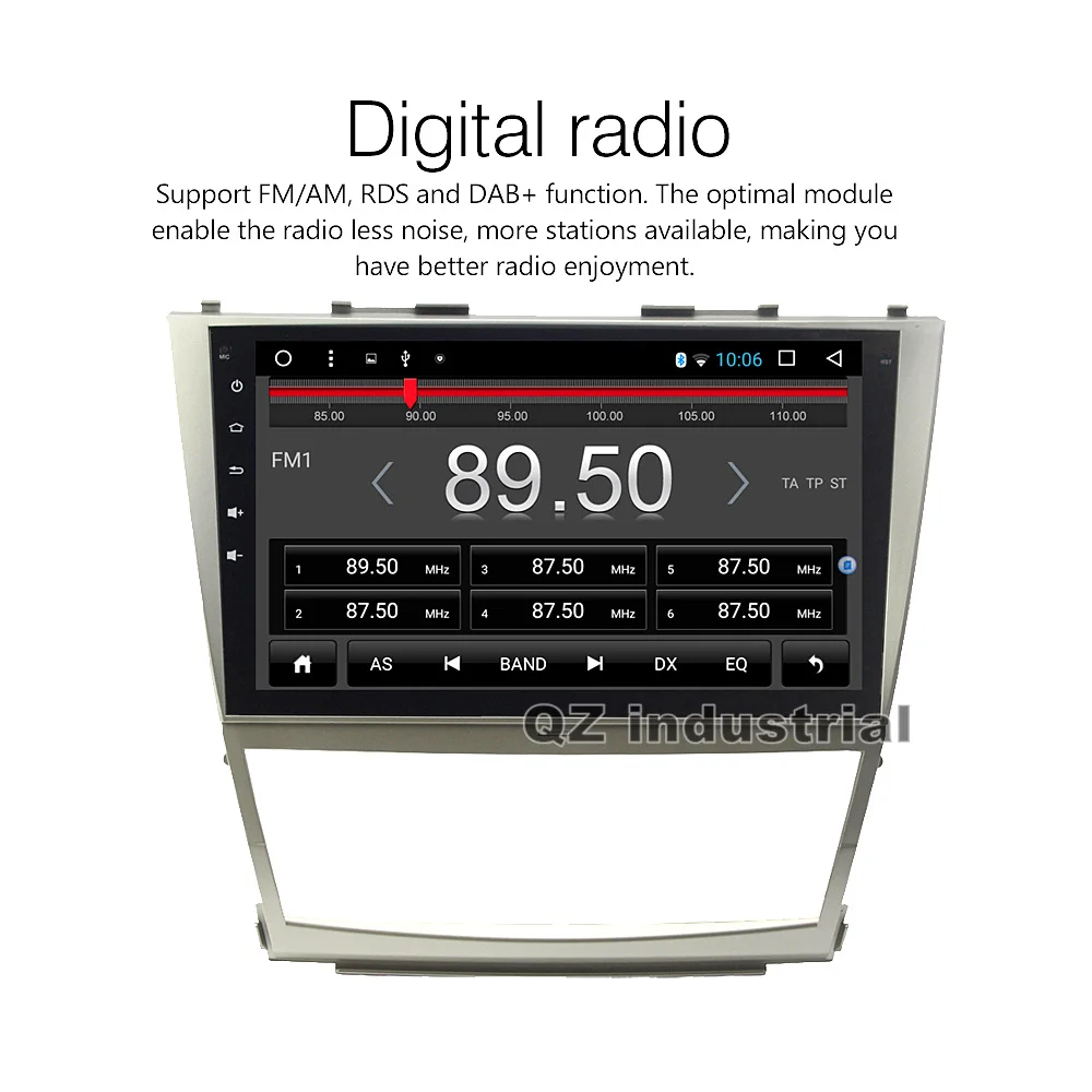 QZ промышленный HD 10," 2.5D ips 8 ядерный Android 8,1 T8 для Toyota Camry 40 2006-2011 Автомобильный dvd-плеер с gps 4G wifi радио RDS BT