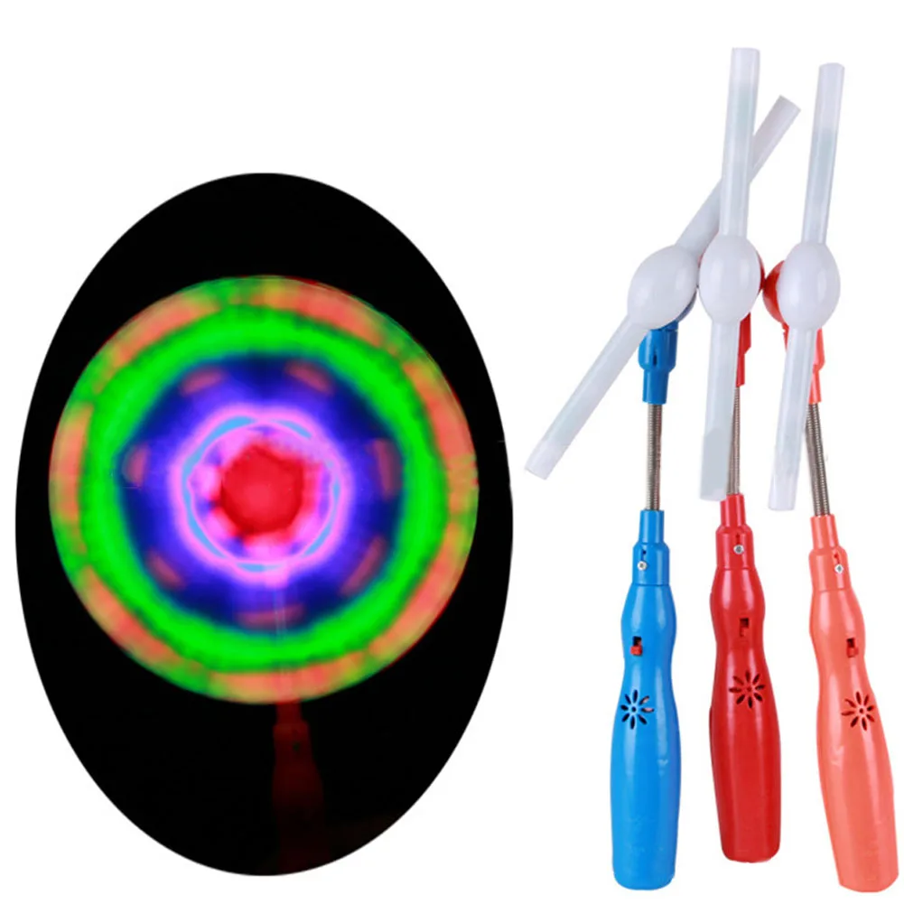 

Children Windmills Flashing Light Up LED And Music Rainbow Spinning Windmill Glows Toys Kids Present Gift Party
