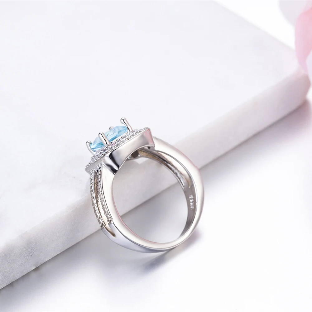 925 anillos серебряное модное повседневное кольцо голубой AAAAA Циркон Cz юбилей обручальное кольцо кольца для мужчин и женщин/женщин ювелирные изделия на палец
