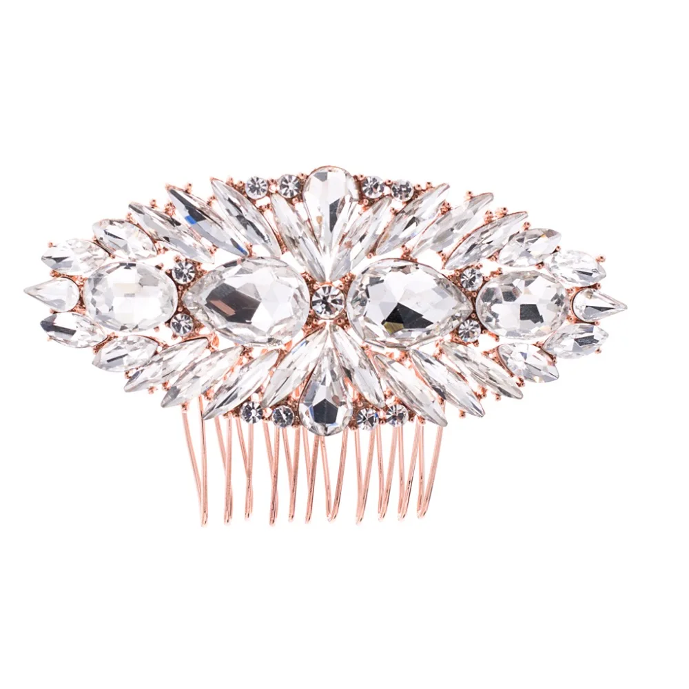 

Fashion Rhinestone Crystals Bride Wedding Hair Comb Side Comb Hairpins Hair Jewelry Accessories GT4379