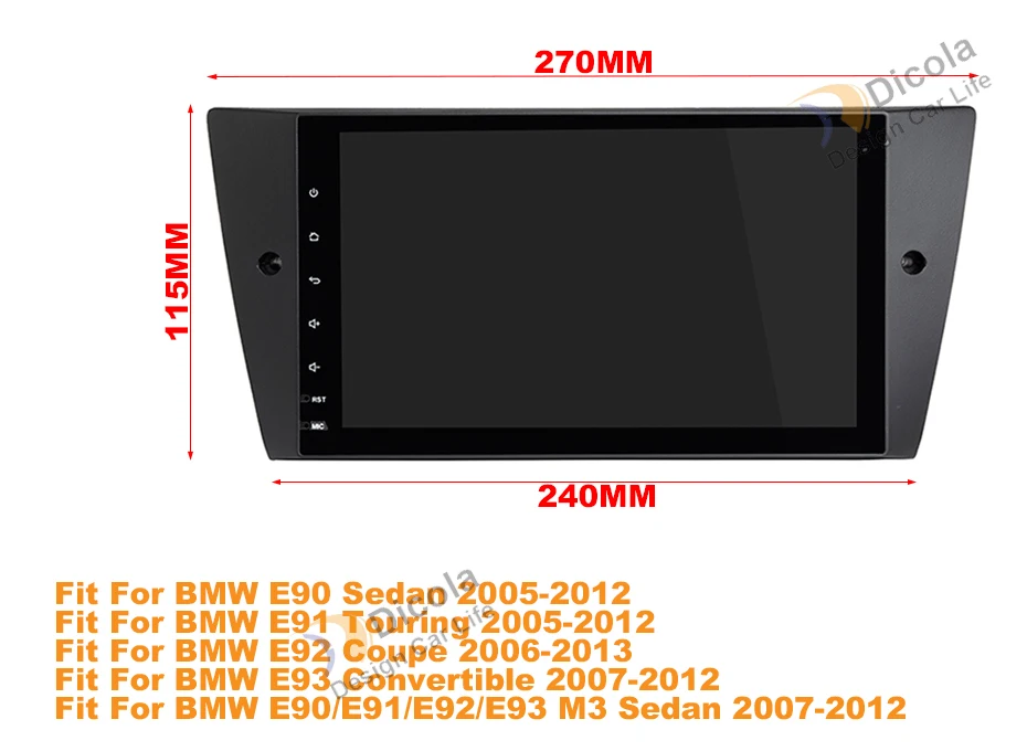 Cheap 4G+64G PX5 Octa Core 1 Din Car Multimedia Player GPS Android 9 For BMW/320/328/3 Series E90/E91/E92/E93 DVD Player Radio FM 0