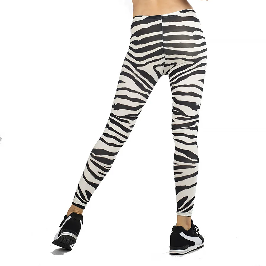 Lei-SAGLY женские летние леггинсы с цифровой печатью Zebra-Stripe skinny leggings Black Milk Slim женские лекинсы штаны