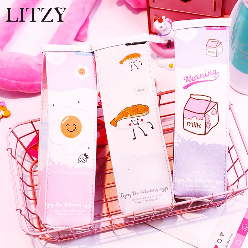 

Creative PU Leather Pencil Box School Cute Pencil Case PU Pen Bag Storage Pouch Stationery Material Office School Supply Escolar