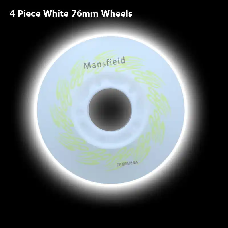 SzBlaZe 4 шт. 85A светодиодные флэш-колеса 72 мм 76 мм 80 мм PU встроенные колеса для коньков для роликовых коньков, волновой доски, роликобежный щит для уличного серфинга - Цвет: 4 Piece White 76mm