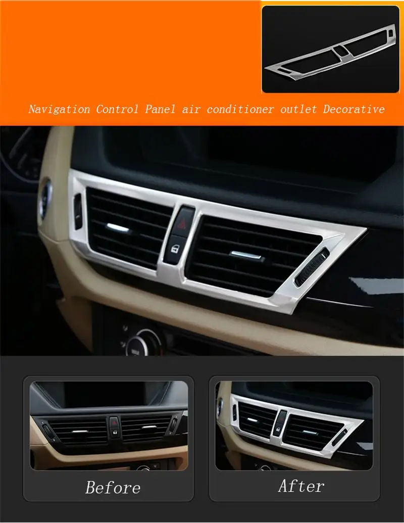 Стайлинга автомобилей интерьера отделкой кондиционер CD панель управления Декоративные Наклейки Обложка для BMW E84 X1 2010-2015 авто аксессуары