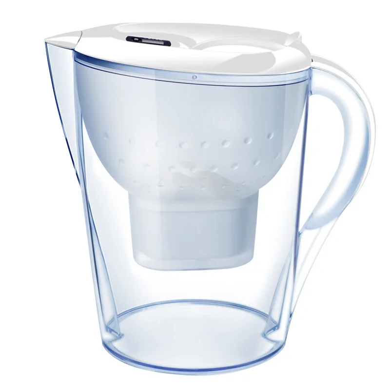Kbxstart 3.5L домашний угольный сетчатый чайник для офиса очиститель воды пищевой материал фильтр для воды с электронным таймером - Цвет: Белый