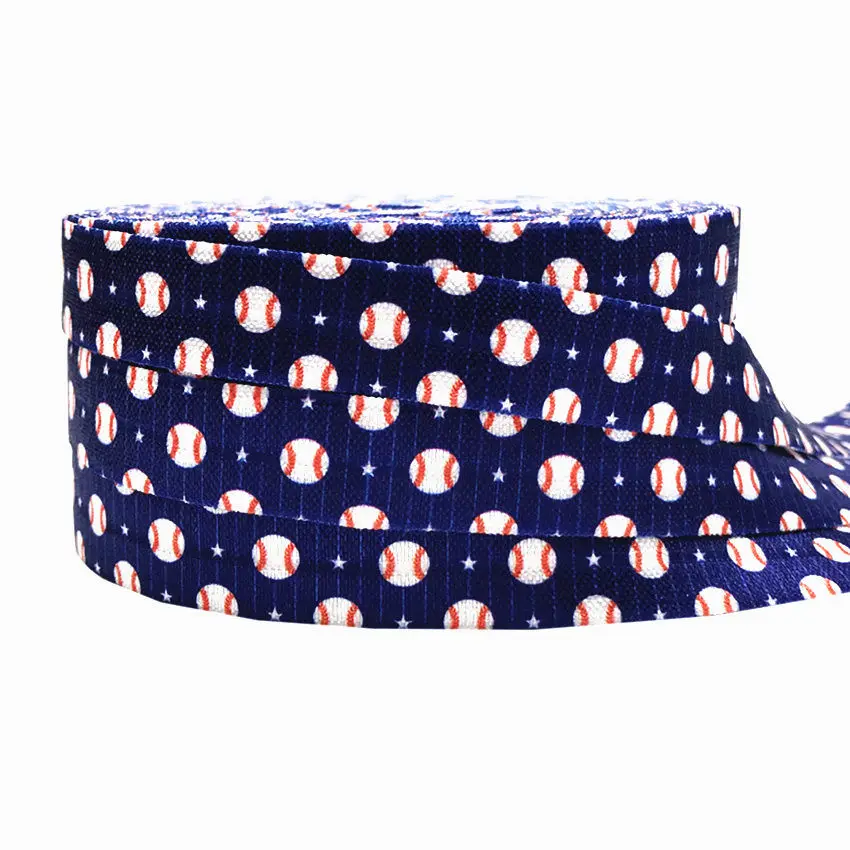 Футбольная бейсбольная линия с принтом, складывающаяся эластичная спортивная лента, лента для волос Diy, аксессуары для шитья, украшения, 50 ярдов, 16 мм - Цвет: P850