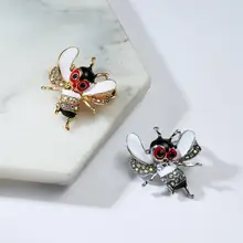 Rinhoo – broches en strass de dessin animé, pour femmes, enfants, abeille, éléphant, pingouin, homard, papillon, Animal, petites broches, cadeau, bijoux