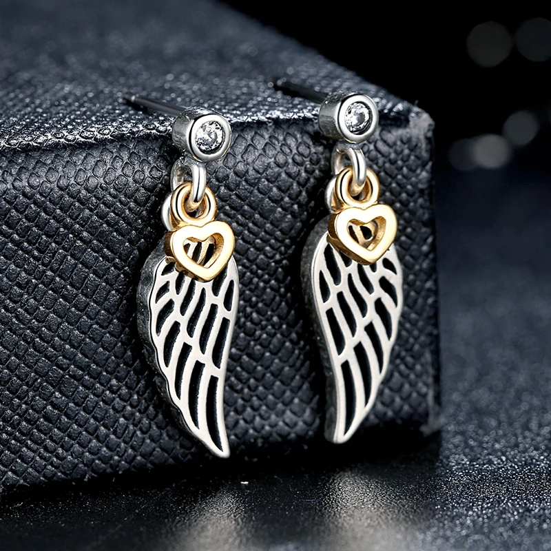 ZMZY модный бренд Дизайн 925 пробы серебро Angel Wings серьги стержня для девушек и женщин вечерние украшения подарок на день рождения Brincos