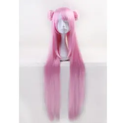 100 см аниме Happy Sugar Life Matsuzaka Сату длинные прямые розовый парик косплэй костюм синтетические волосы + булочки парики для вечеринок на Хэллоуин