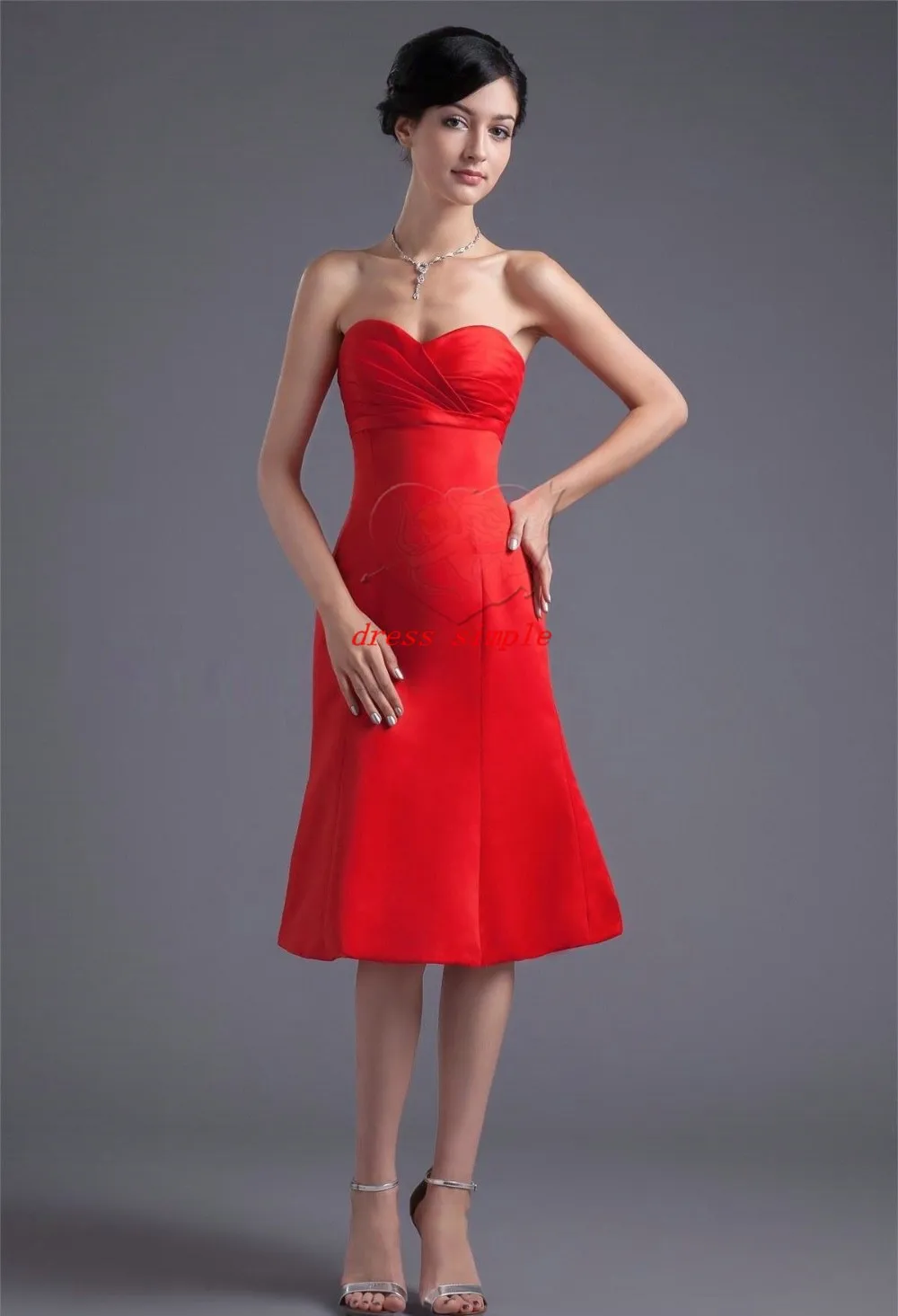 Bright-Red-Knee-Length-Bow-Satin-A-Line-Sweetheart-Bridesmaid-Dresses-22353-77998