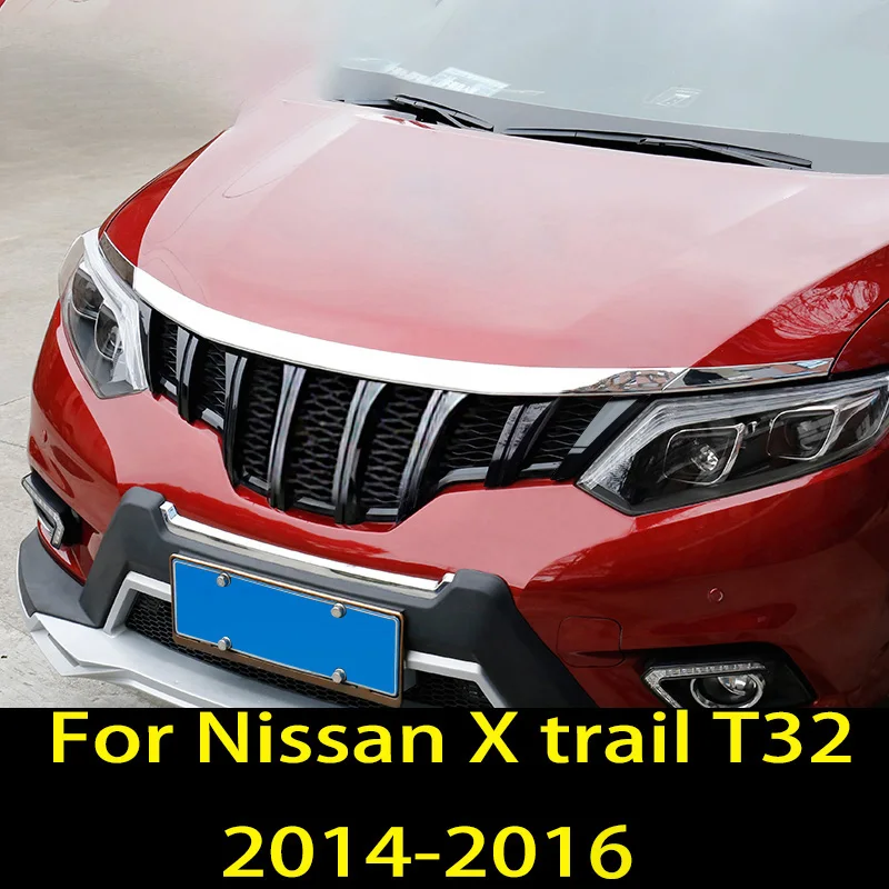 

For Nissan X trail T32 X-trail 2014-2016 Car hood decorative bright hood hood ABS decorative stickers car decoration accessories
