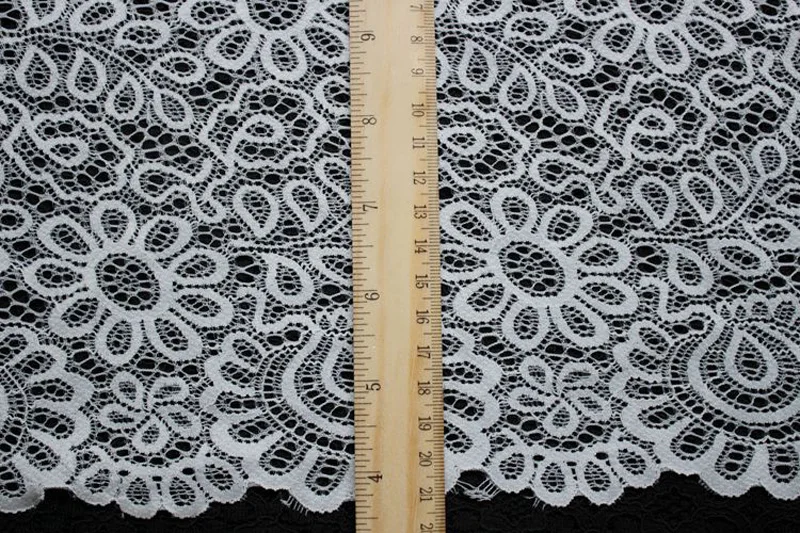 New Arrival 3Yards 22cm Black White Lace Fabric DIY Crafts Sewing Suppies Decoration Accessories For Garments Elastic Lace Trim
