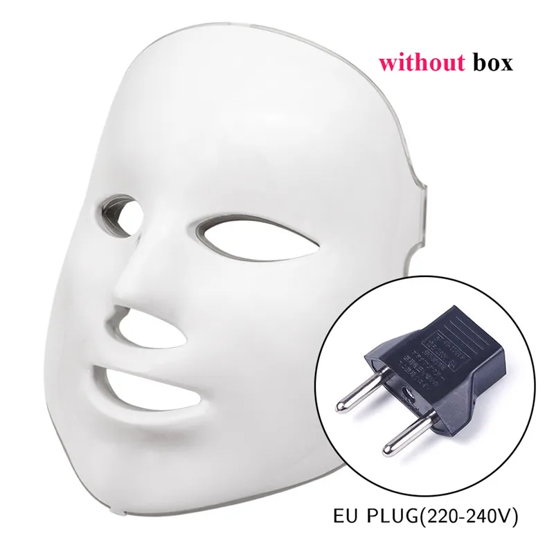 EU no box 7 цветов светодиодный светильник фотонотерапия Система Уход за кожей лица и маска красота светодиодный маска для лица Уход за кожей красота маска - Цвет: EU no box