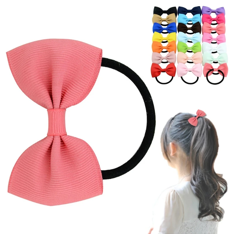 

2017 new 20pcs Girls Boutique Hair Band Rope Bow Grosgrain Ribbon Elastic Headband Hair Accessories hot sell