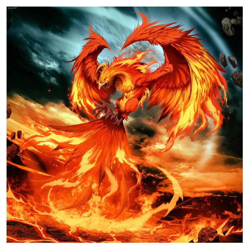 5D DIY Diamond Painting Fire Phoenix Embroidery Cross Stitch Rhinestones Mosaic Home art wall decor sticker | Дом и сад