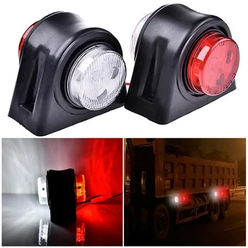 

10-30V 2PCS 8LED Side Marker Lights Side Marker Lights White Red Lamp Compatible With Trailer Truck