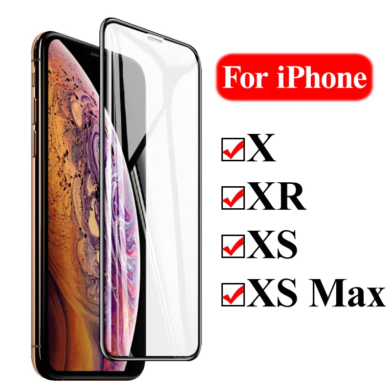 2 шт Защитное стекло для iPhone X XR XS MAX закаленное стекло Защита экрана для apple aphone sx rx xmax рождественское стекло защитная пленка