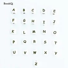 50 шт. силиконовые бусины алфавита детские Прорезыватели для любого имени соска, зажимы для цепи 12 мм пищевого силикона буквы прорезыватели