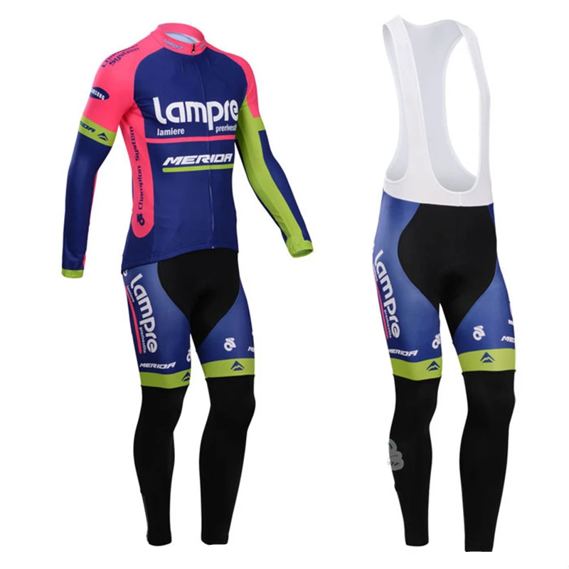 Hot Brand Lampre Cycling Jersey Long Sleeve Plus Size Cycling Jersey