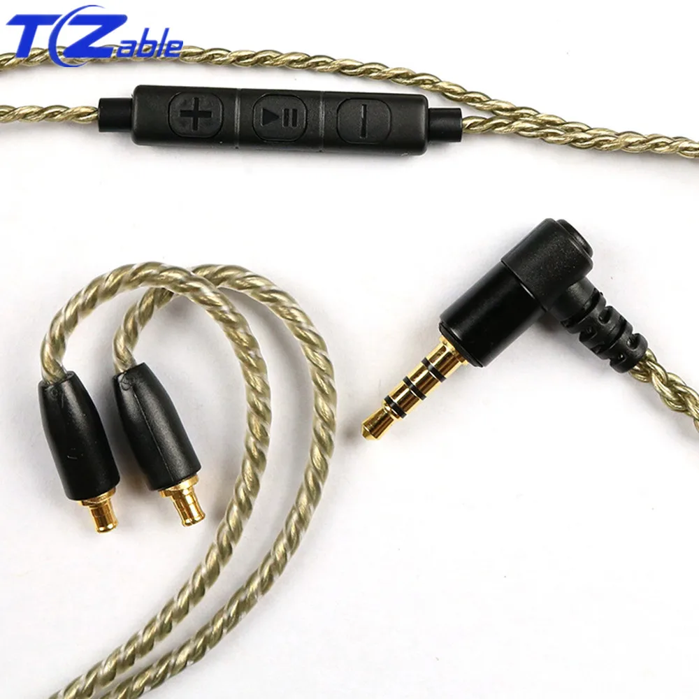 With Microphone 3 5mm Hifi Headphone Cable For MMCX se215 se315 se425 se535 se846 DIY Headset Cable Earphone Maintenance Wire