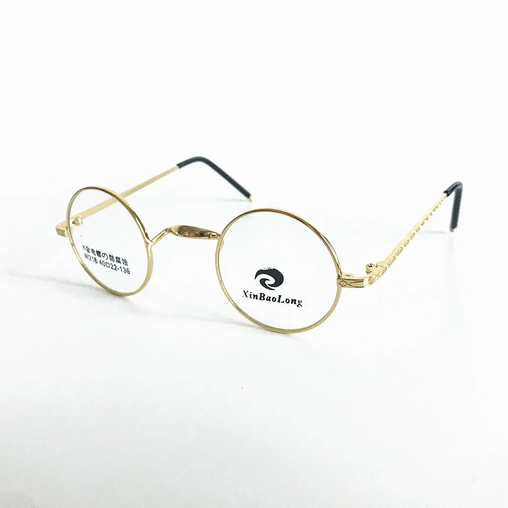 Vintage Small 40mm Round Eyeglass Frames Metal Full Rim Optical Rx Able ...