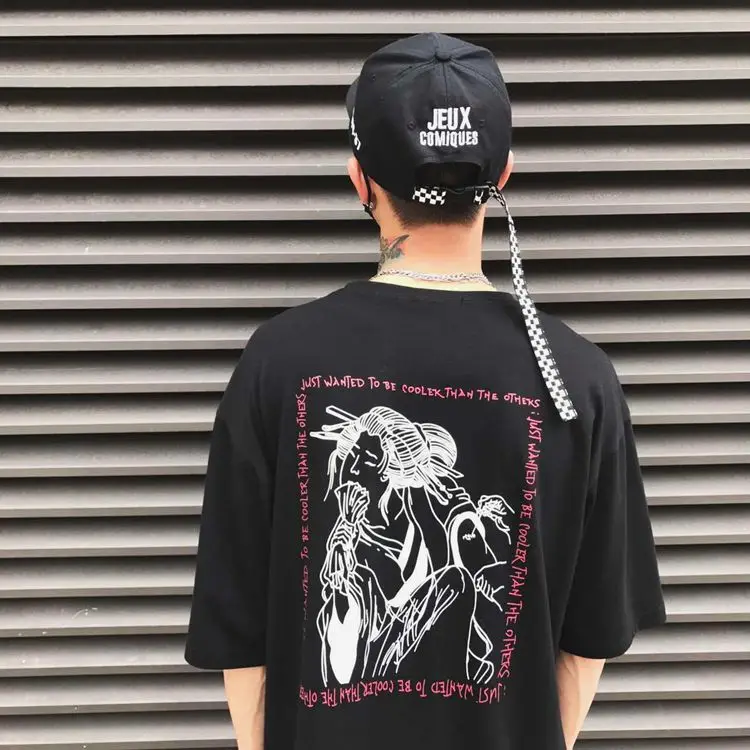 INS tide супер специальная футболка с надписью Harajuku curse японская Футболка принтом