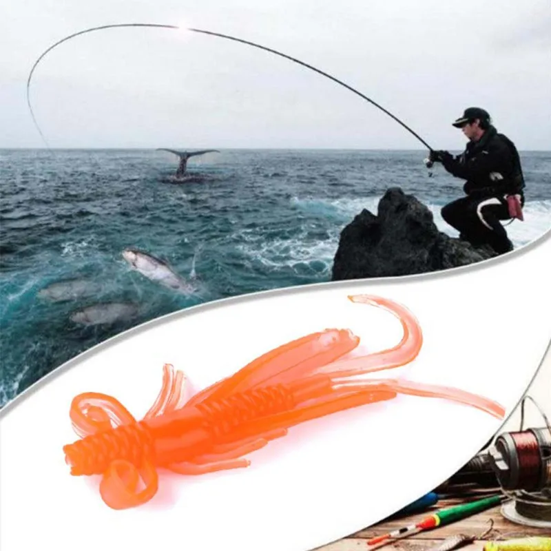 

Lures Larva 2g 6cm Soft Fishing Lures Soft Plastic Floating shrimp Freshwater Swimbaits Silicone Soft Bait Worm For Fishing