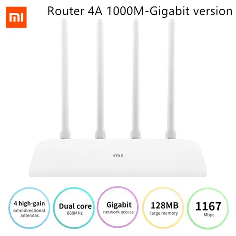 Mi Router 4A Gigabit Version 2.4GHz 5GHz WiFi 1167Mbps WiFi Repeater 128MB DDR3 High Gain 4 Antennas Network Extender