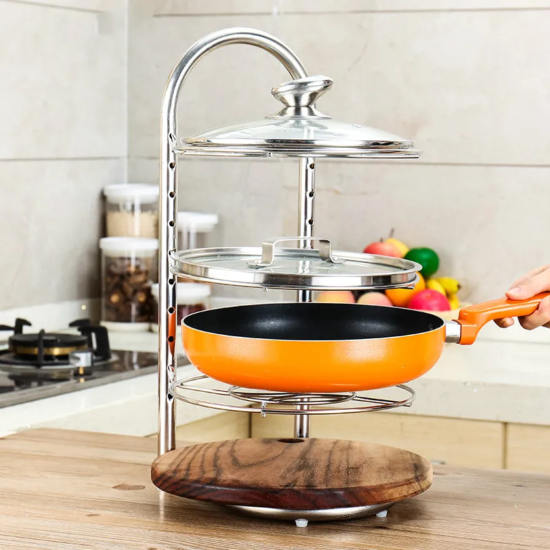  Multilayer plate 304 stainless steel seat type multi functional kitchen pot rack anvil storage pot  - 32910893473