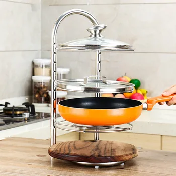

Multilayer plate 304 stainless steel seat type multi functional kitchen pot rack anvil storage pot rack LU41911