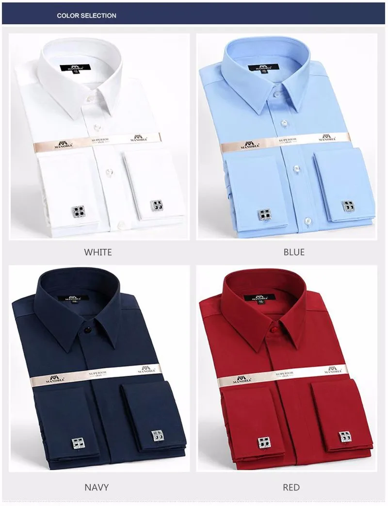 mens short sleeve white shirt High Quality 2021 Brands New Regular Fit Shirts for Men Business Long Sleeve Cufflink Cotton Solid Color Camisas De Hombre mens short sleeve dress shirts