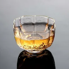 Японские окрашенные стеклянные чашки молотки линии утолщение термостойкий образец чашки чая прозрачные маленькие чашки художественный замысел